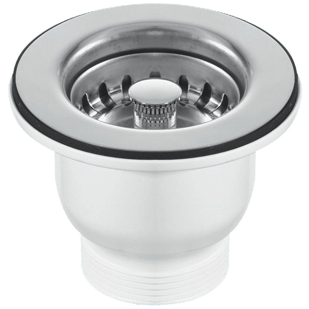 Astini Belfast 100 1.0 Bowl White Ceramic Kitchen Sink with Strainer Waste