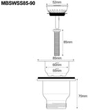 Astini Belfast 100 1.0 Bowl White Ceramic Kitchen Sink with Strainer Waste