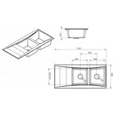Astini Xeron 2.0 Bowl SMC Synthetic Reversible Kitchen Sink & Waste