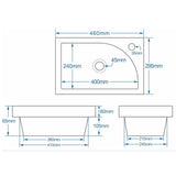 Astini Flauto 455mm White Mini Cloakroom Basin