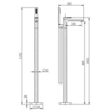 Astini Quadrado Chrome Square Freestanding Bath Tap & Shower Mixer
