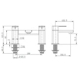 Astini Quadrado Chrome Square Deck Mounted Bath Filler Tap