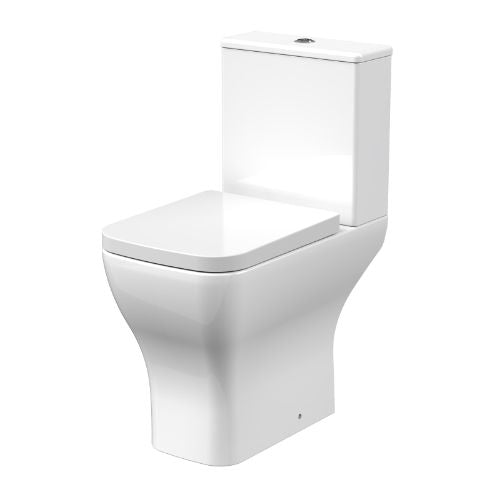 Nuie Ava Open Back Comfort Height Rimless Toilet Set with Seat