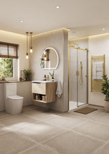 Aqua 500mm Wide Gigi Towel Rail Brushed Brass
