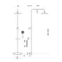 Middleton Black Round Rigid Riser Shower-HPS Hartlepool Plumbing Supplies
