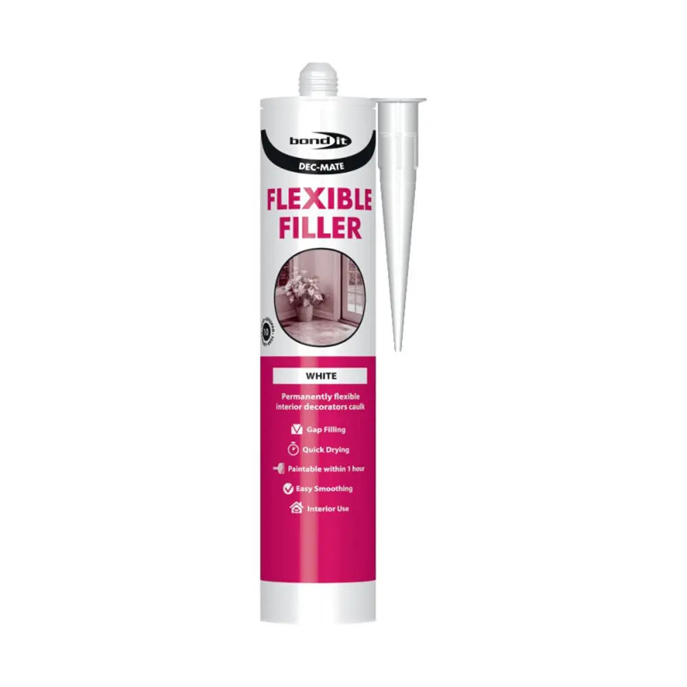 Bond It Dec-Mate Flexible Filler White HPS Hartlepool Plumbing Supplies