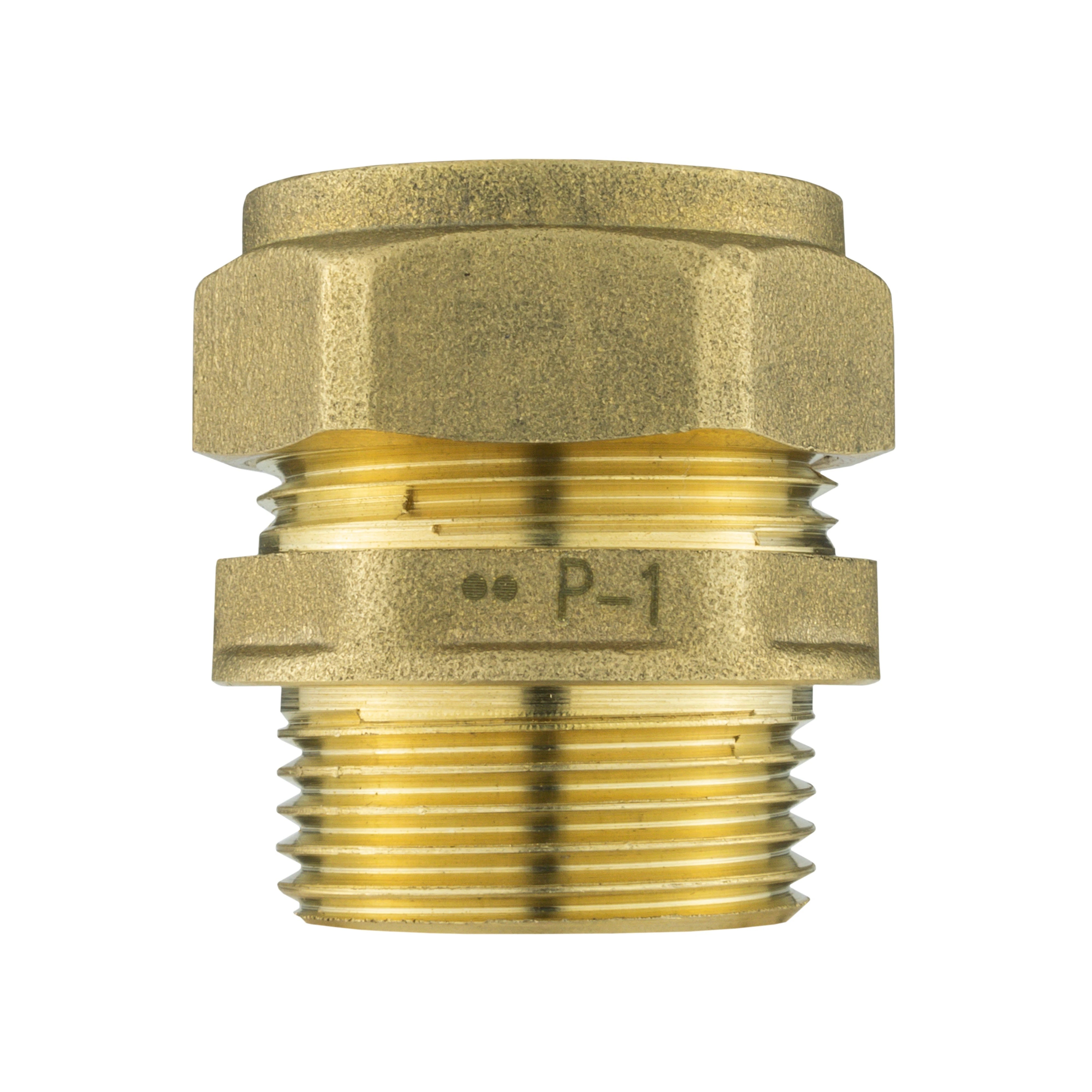 Brass Compression 22mm Straight with 25mm MDPE Straight