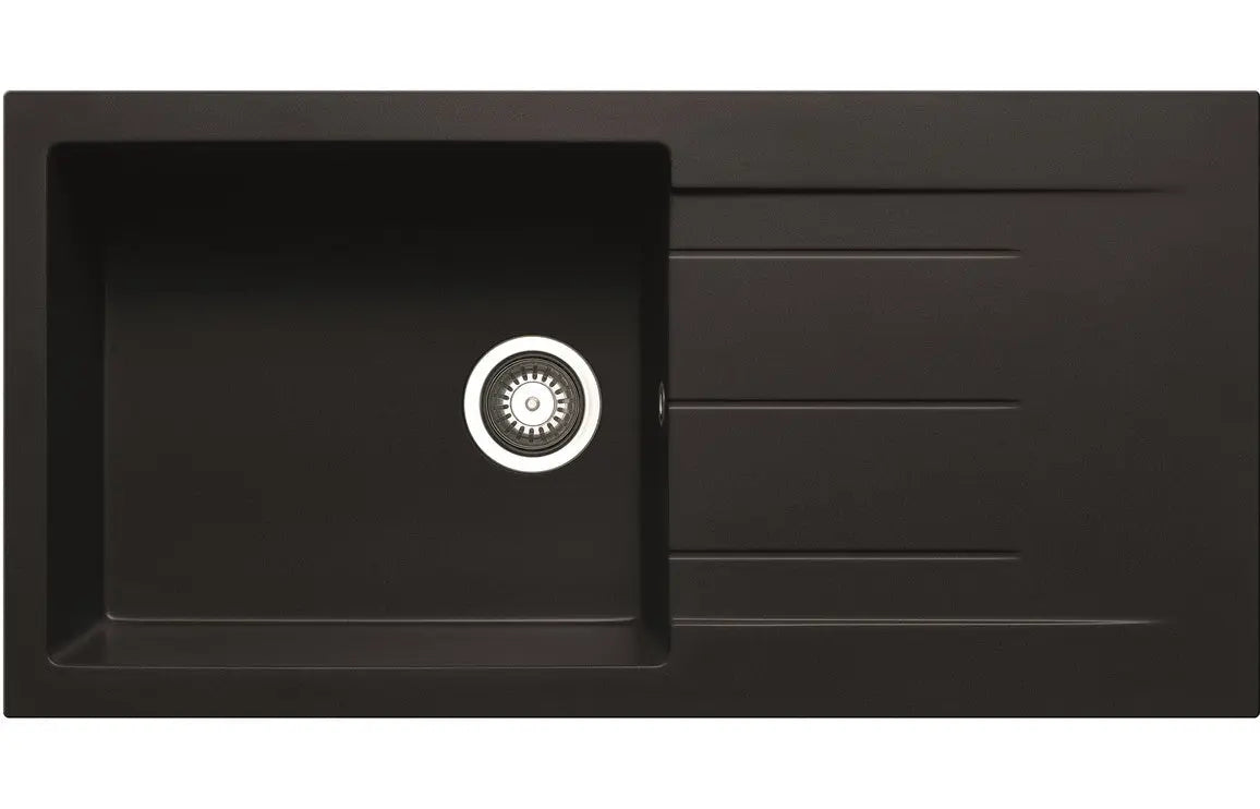 Prima+ Granite 1B Inset Sink & Staten Tap Pack - Black HPS Hartlepool Plumbing Supplies