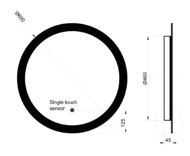 Lunar LED Mirror 600MM OR 800MM-HPS Hartlepool Plumbing Supplies