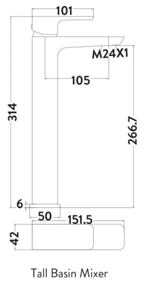 Muro High Riser Basin Mono-HPS Hartlepool Plumbing Supplies