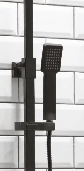 Lunar Black Square Rigid Riser Shower-HPS Hartlepool Plumbing Supplies
