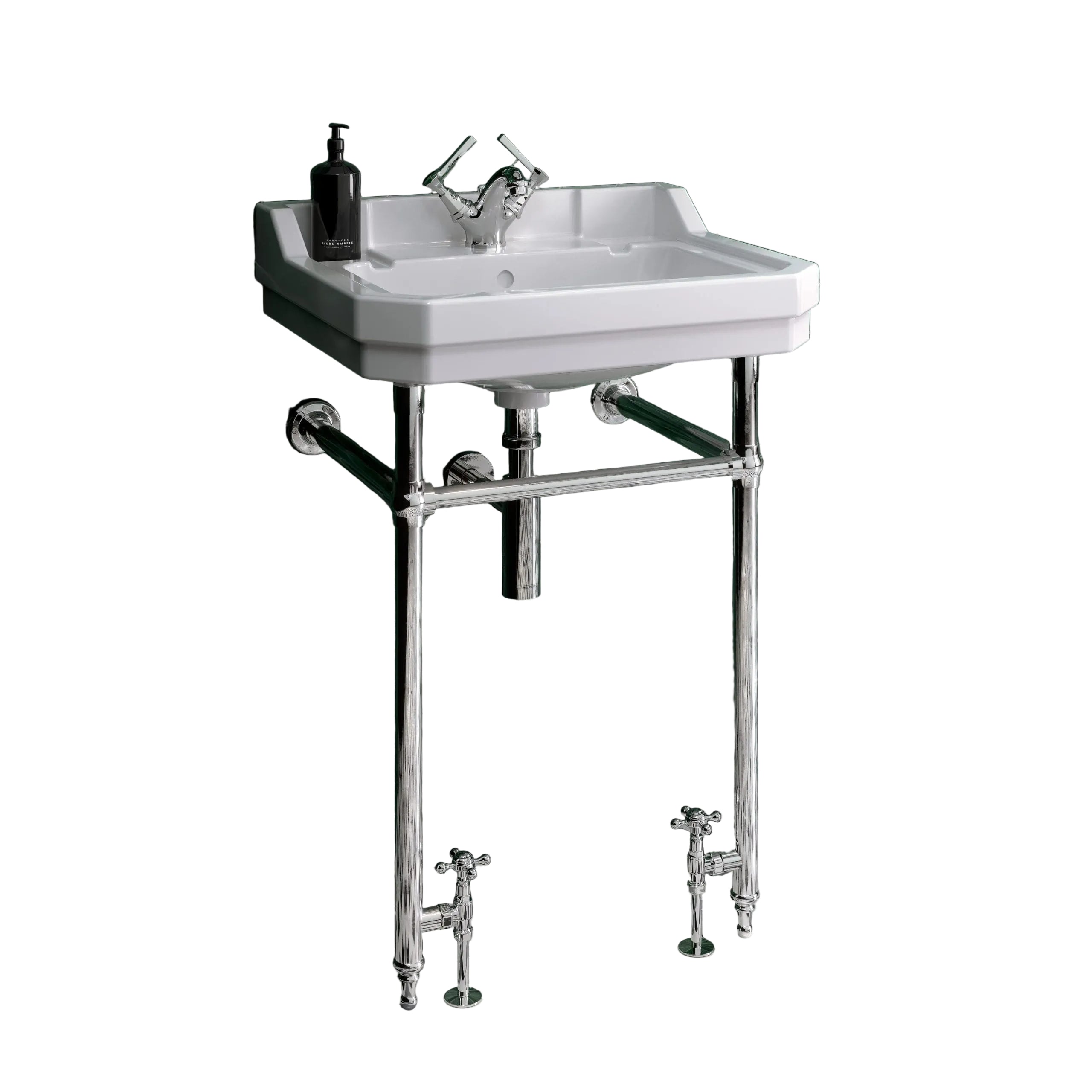 Holborn 1TH 610mm Heated Washstand & Basin - Brushed Brass