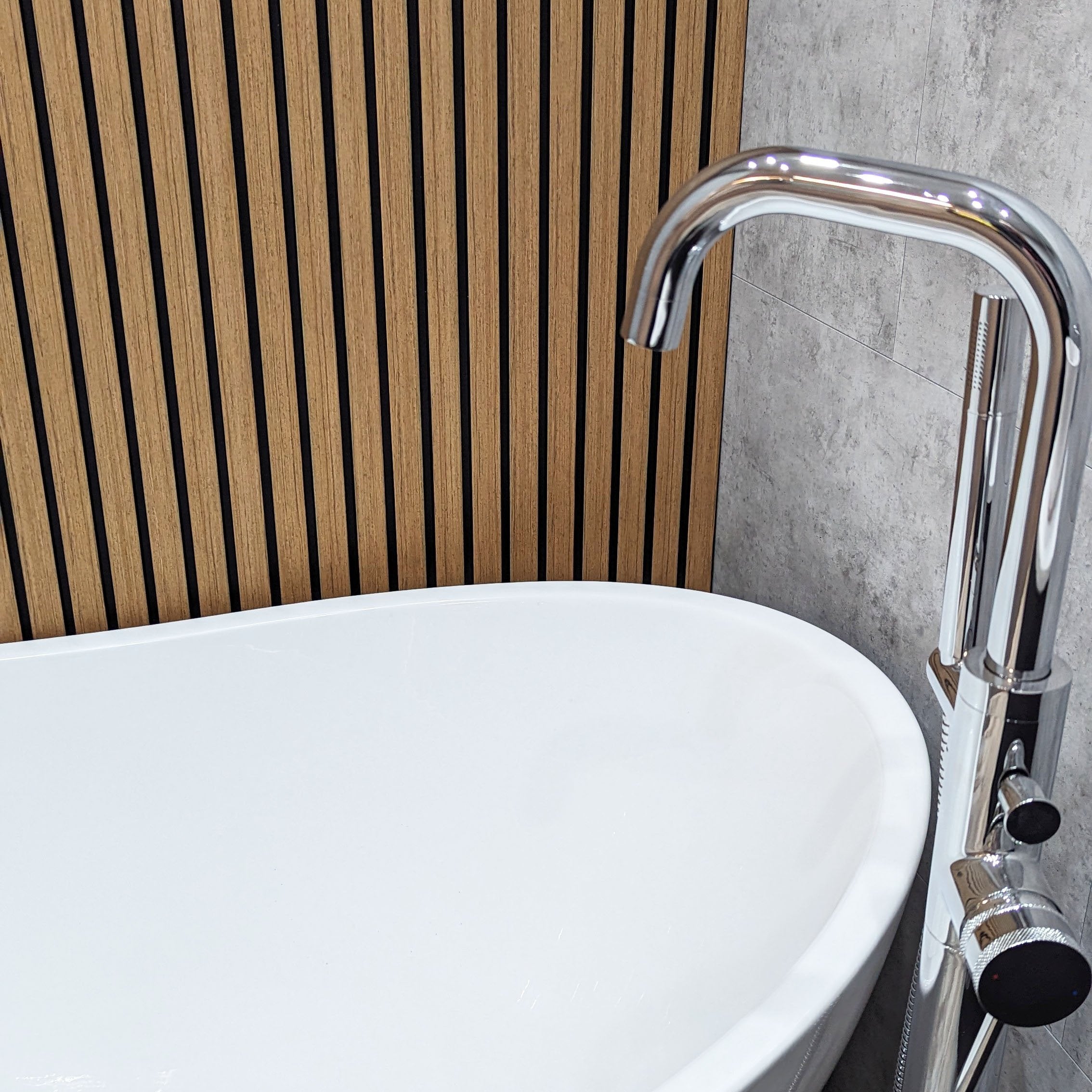 DCD Slat Wall Cladding Panel (233mm) – Natural Oak 3D Timber-Effect Decor