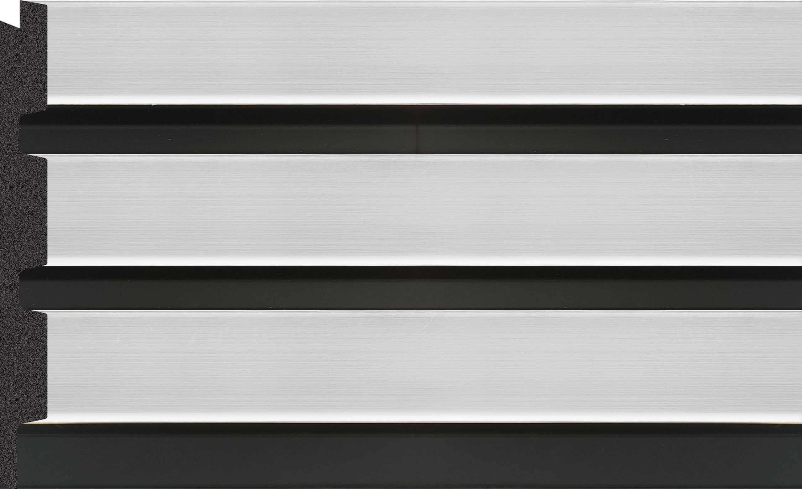 DCD Slat Wall Cladding Panel (233mm) – Silver 3D Timber-Effect Decor