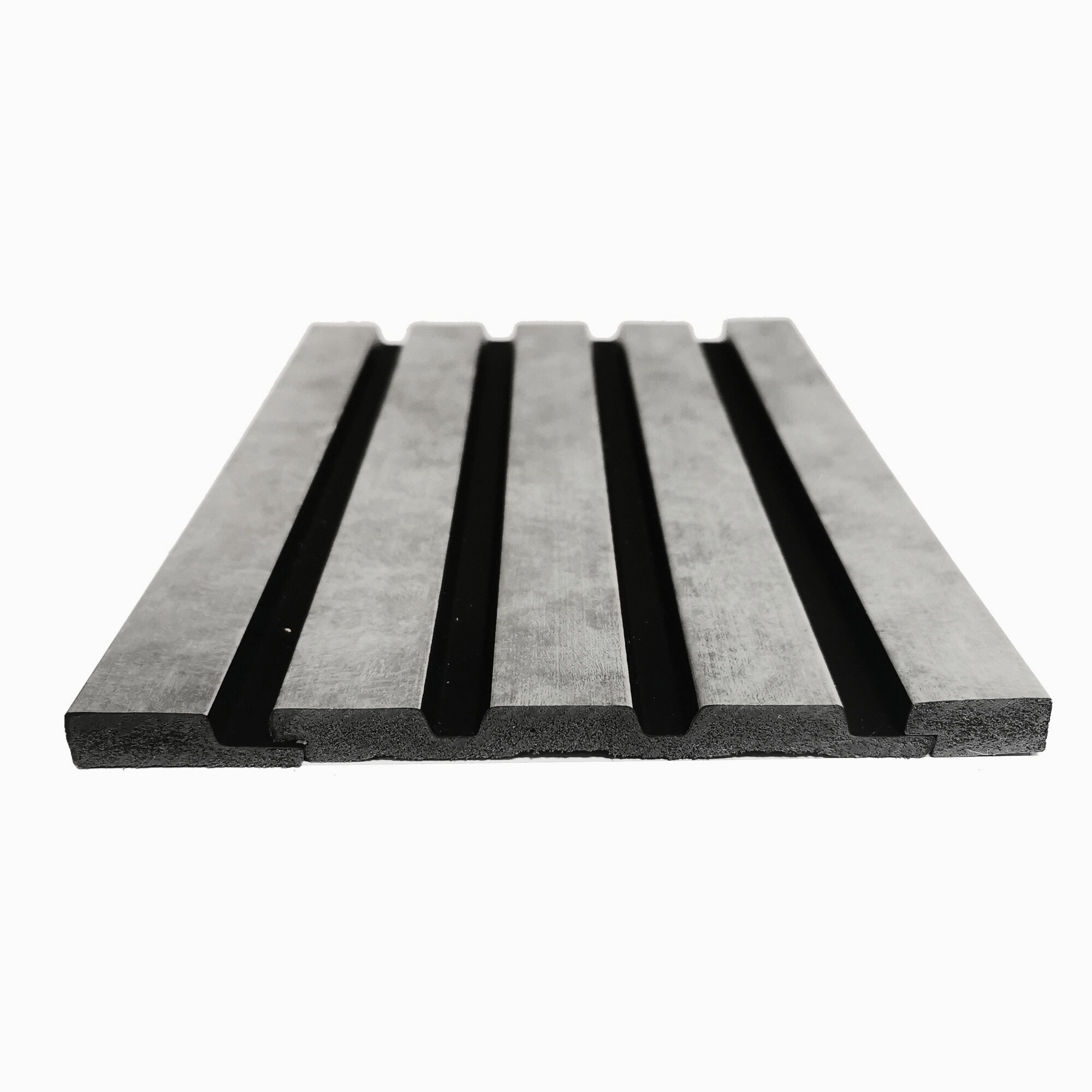 DCD Slat Wall Cladding Panel (233mm) – Silver 3D Timber-Effect Decor