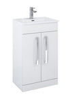 Frontline Aquatrend 600mm 2 Door Floor Standing Vanity Unit & Basin