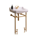 Holborn 1TH 610mm Heated Washstand & Basin - Brushed Brass