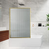 Aqua Velar Fluted Brushed Brass Bath Screen