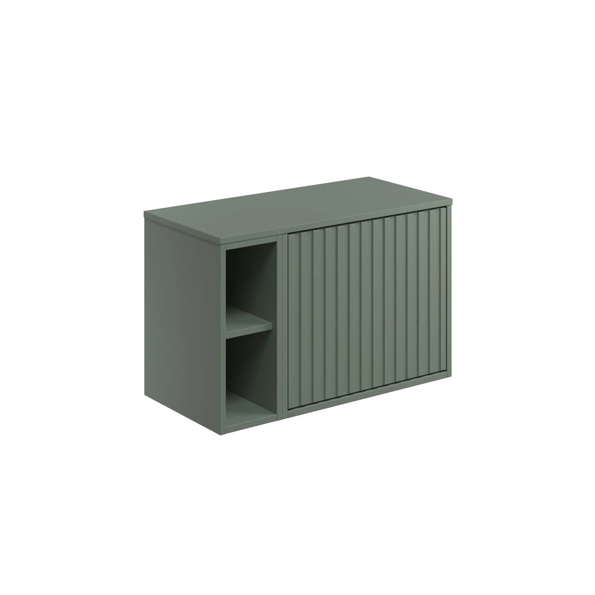 Alfie 800 Wall Mounted Cabinet with Fluted Door, Side Storage & Worktop HPS Hartlepool Plumbing Supplies