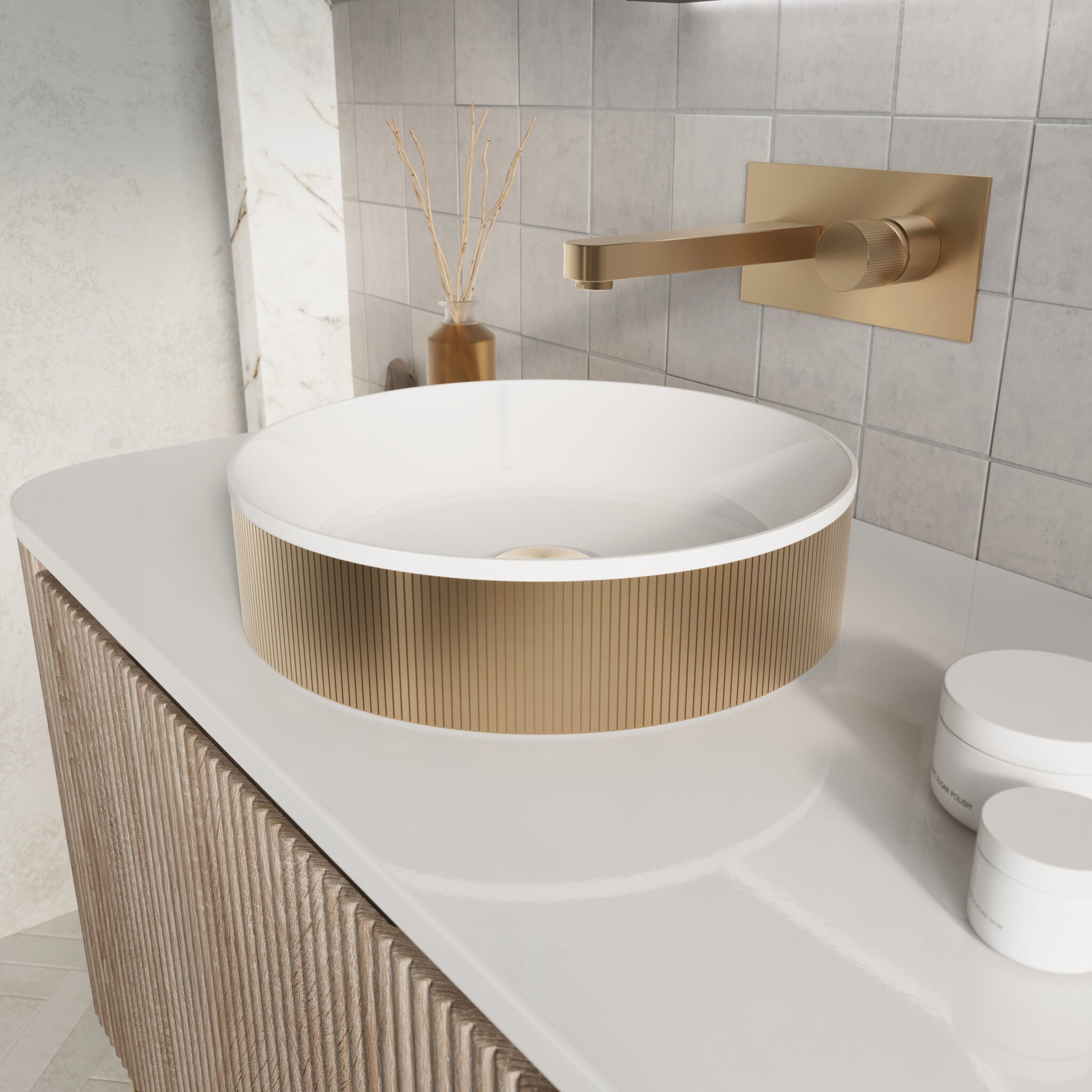 Scudo KOKO Fluted Countertop Basin