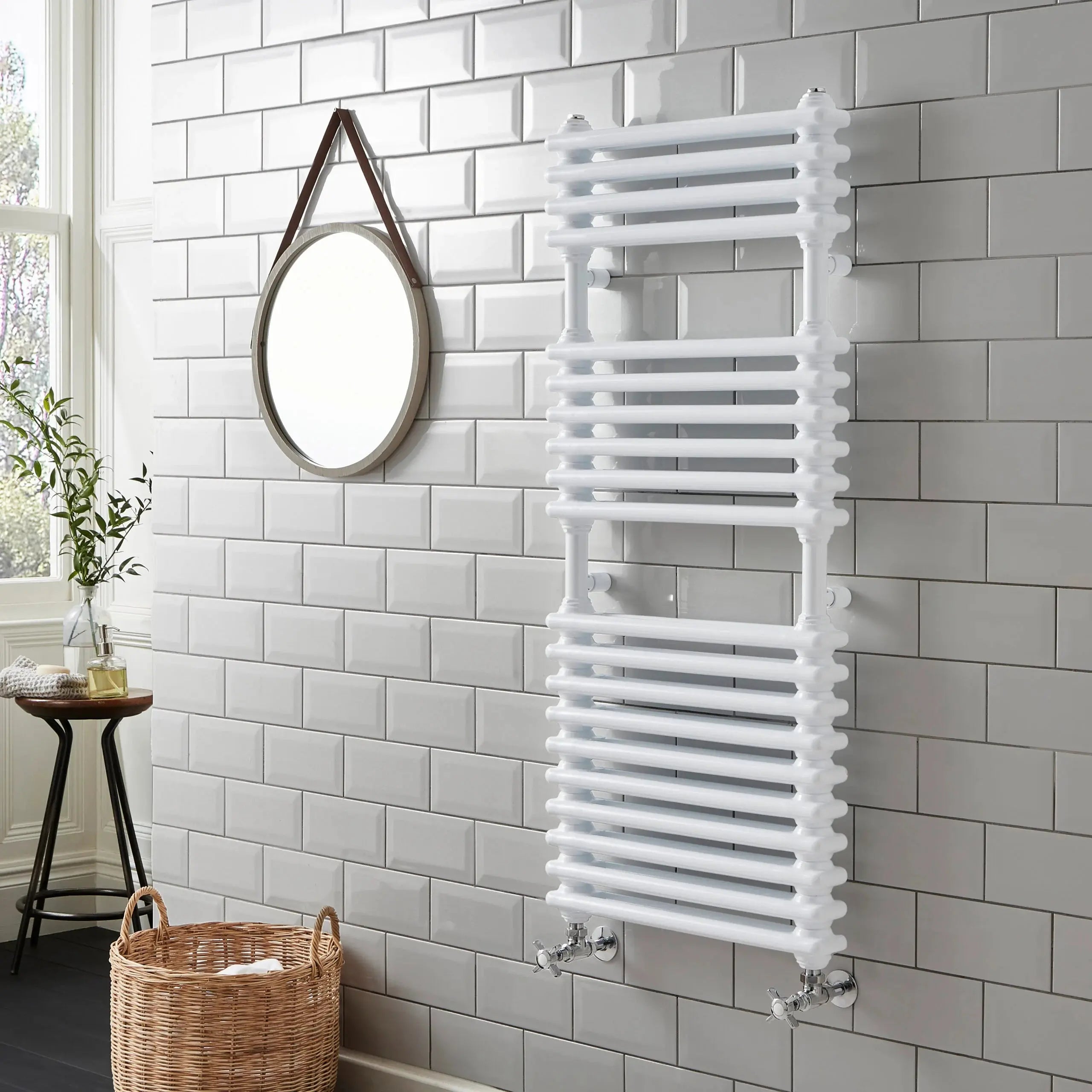 Kolumn Towel Rail WHITE GLOSS K-RAD HPS Hartlepool Plumbing Supplies