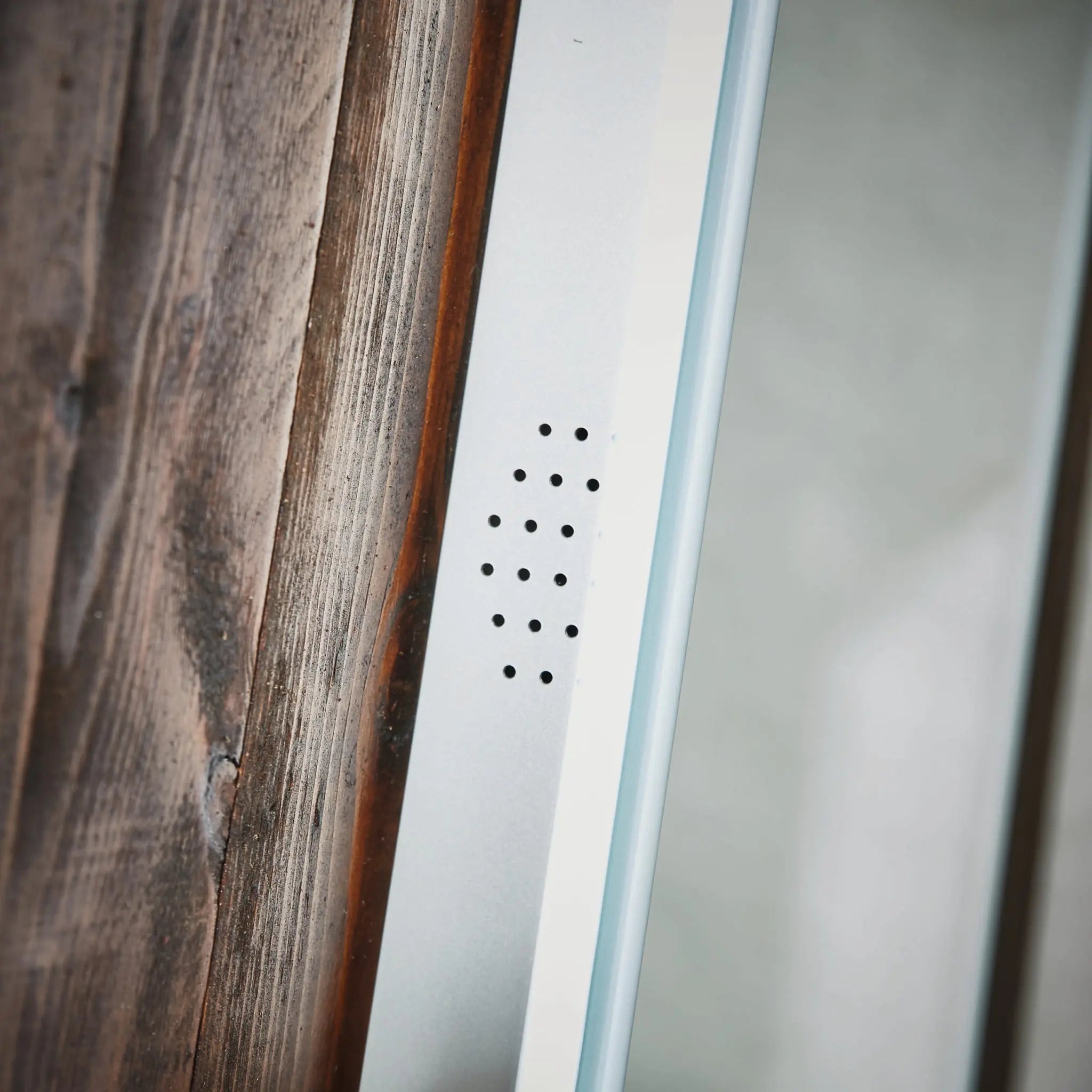 Scudo Mosca LED Mirror with Demister Pad and Shaver Socket and Bluetooth 500x700mm HPS Hartlepool Plumbing Supplies