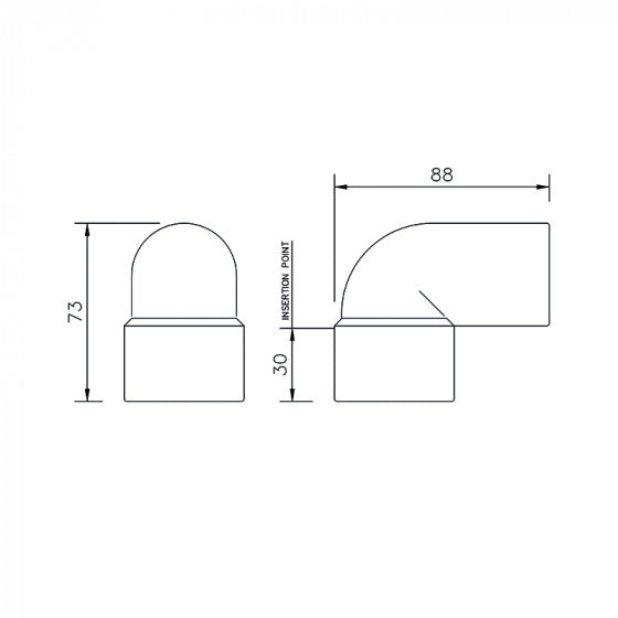 Floplast 40MM ABS Solvent Weld 90° Stem Bend/Elbow