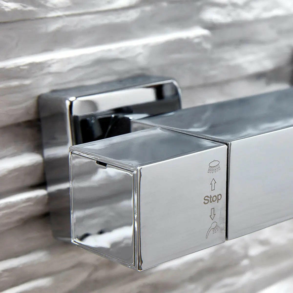 Elliot Chrome Square Rigid Riser Shower-HPS Hartlepool Plumbing Supplies