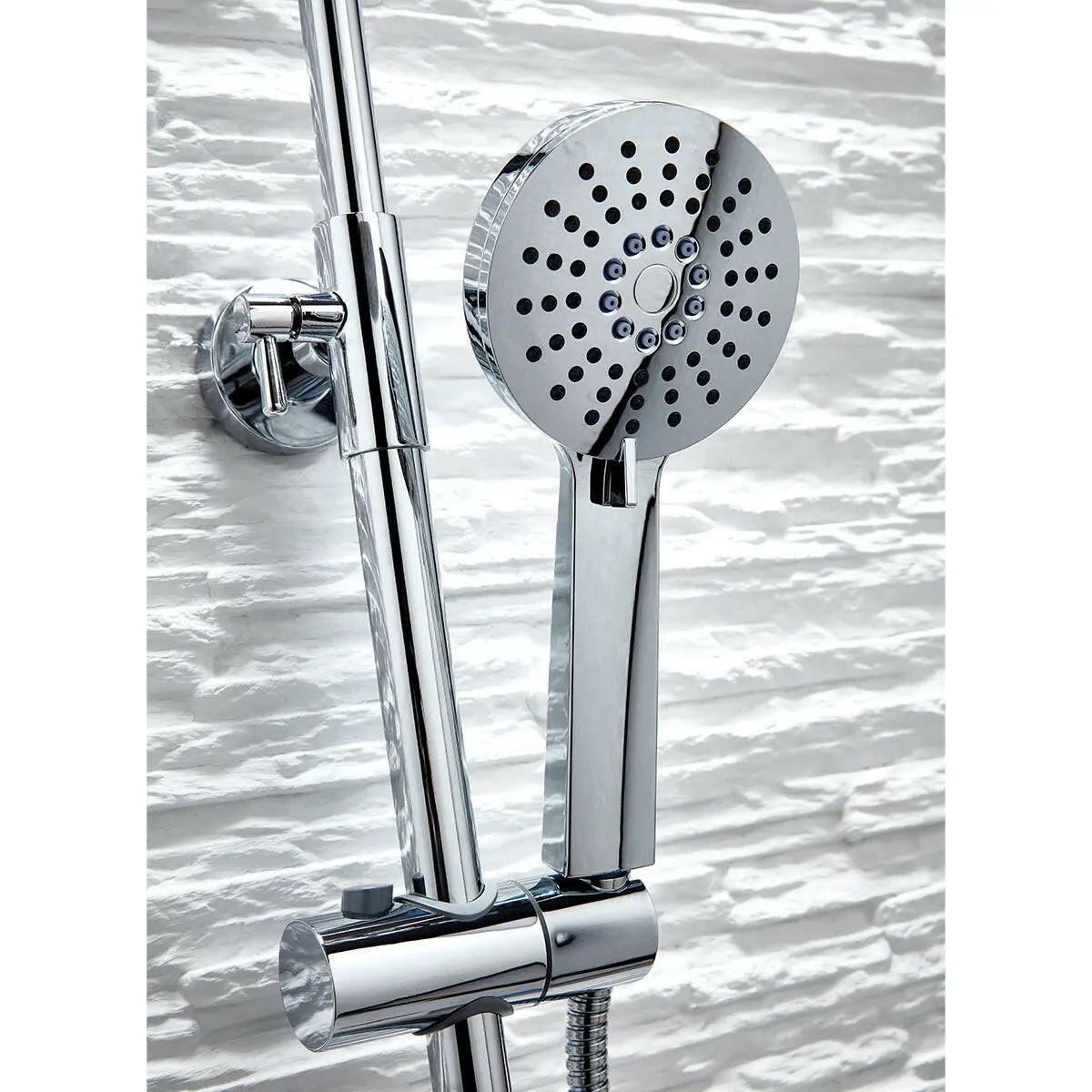 Serena Chrome Round Rigid Riser Shower Set-HPS Hartlepool Plumbing Supplies