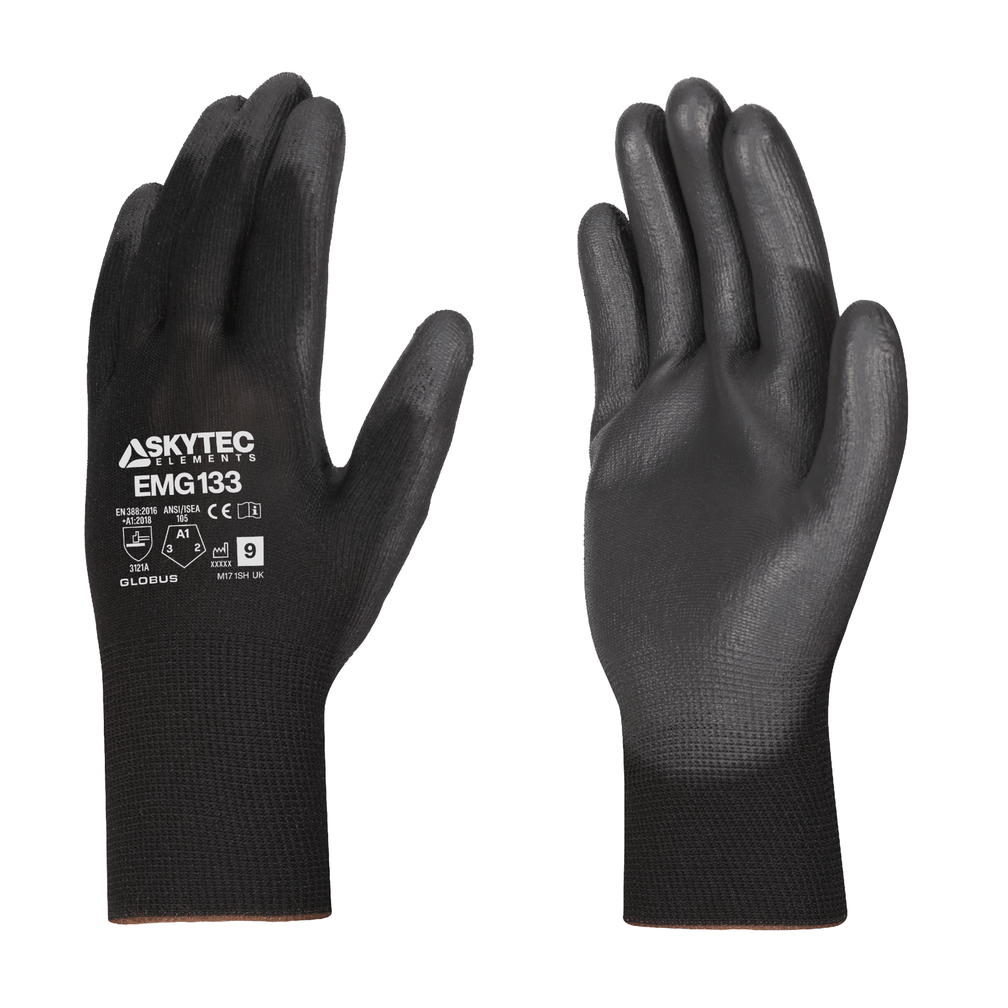 SKYTEC ELEMENTS EMG133 Black Multi Purpose PU Palm Coated Work Gloves (PACK of 120 PAIRS) Mstore