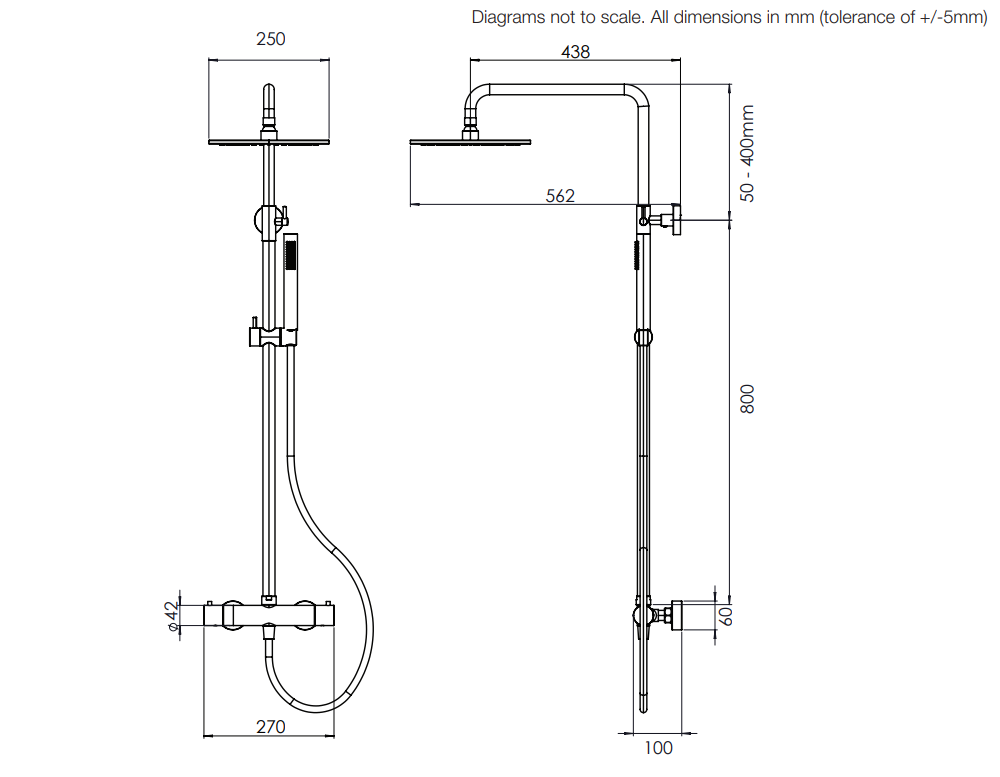 Tavistock Cohort Dual Function Bar Valve Shower System - Stainless Steel