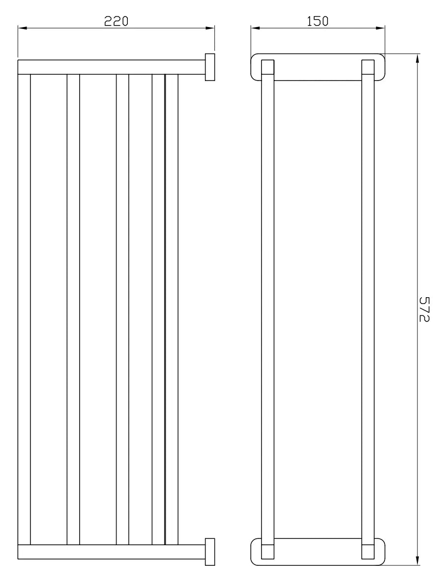 Eastbrook Asti Towel Shelf - Matt Black HPS Hartlepool Plumbing Supplies