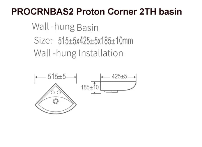 K-VIT Proton Corner 2TH Basin HPS Hartlepool Plumbing Supplies