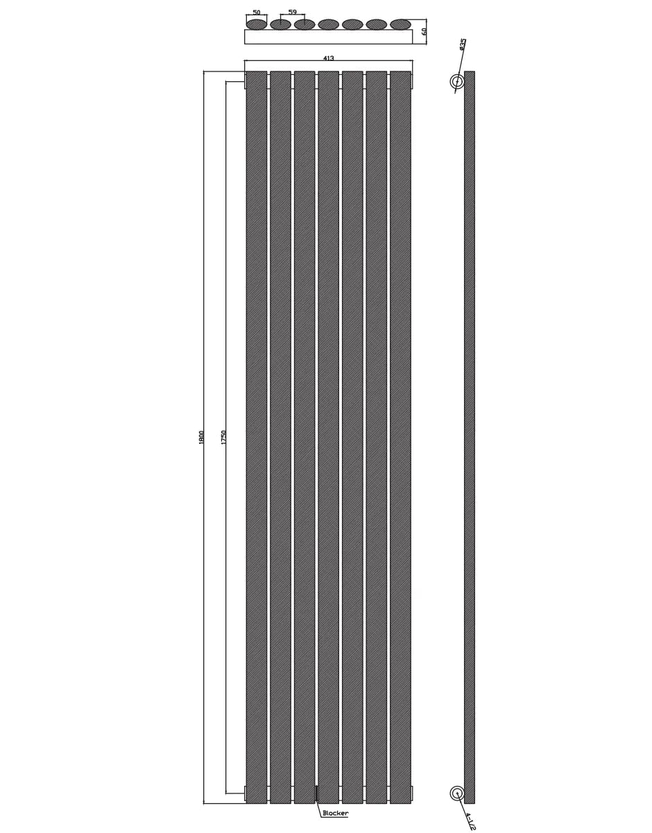 Scudo Apex Designer Radiator – 413 X 1800 HPS Hartlepool Plumbing Supplies