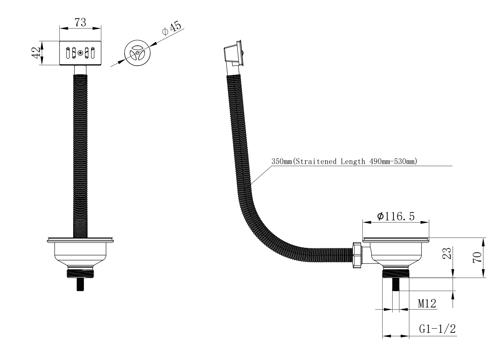 Scudo Kitchen Sink Waste & Overflow