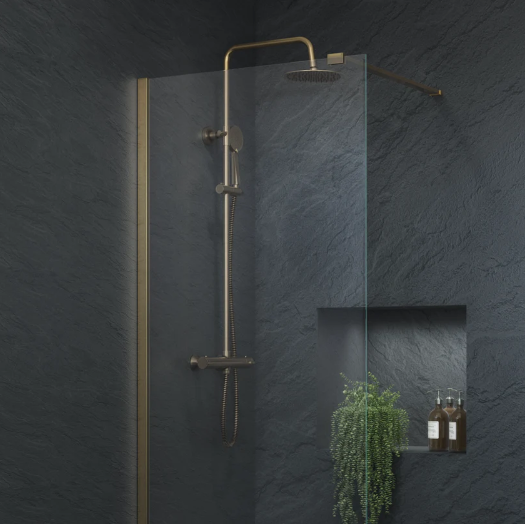 Swan Loughton Column Shower w/ Rail, Hose & Round Head