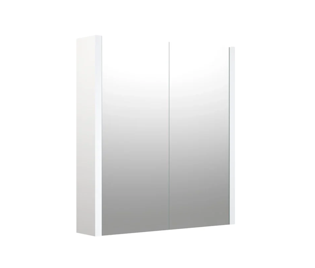 Swan Glebe 580mm x 650mm 2 Door Mirror Cabinet w/ Glass Shelves