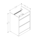 Swan Glebe 620mm x 850mm x 480mm 2 Drawer Floorstanding Vanity Unit & Basin