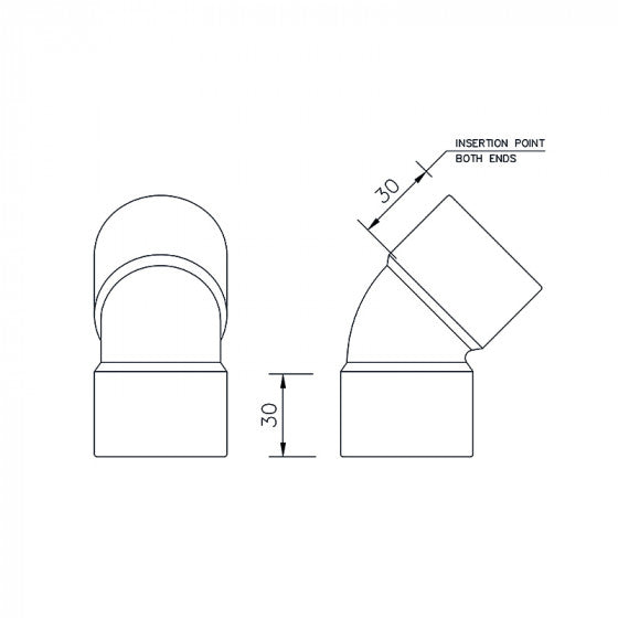 Floplast 40MM ABS Solvent Weld 135° (45°) Bend/Elbow