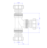V1M 1 1/2" 40mm Multifit Swept Tee McAlpine