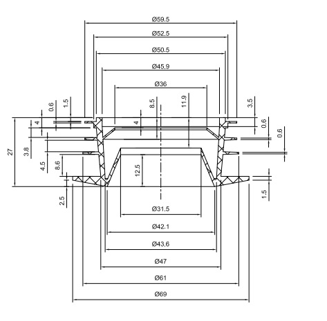 Inventive Creations W49 – Clear PVC Internal Flushpipe Connector