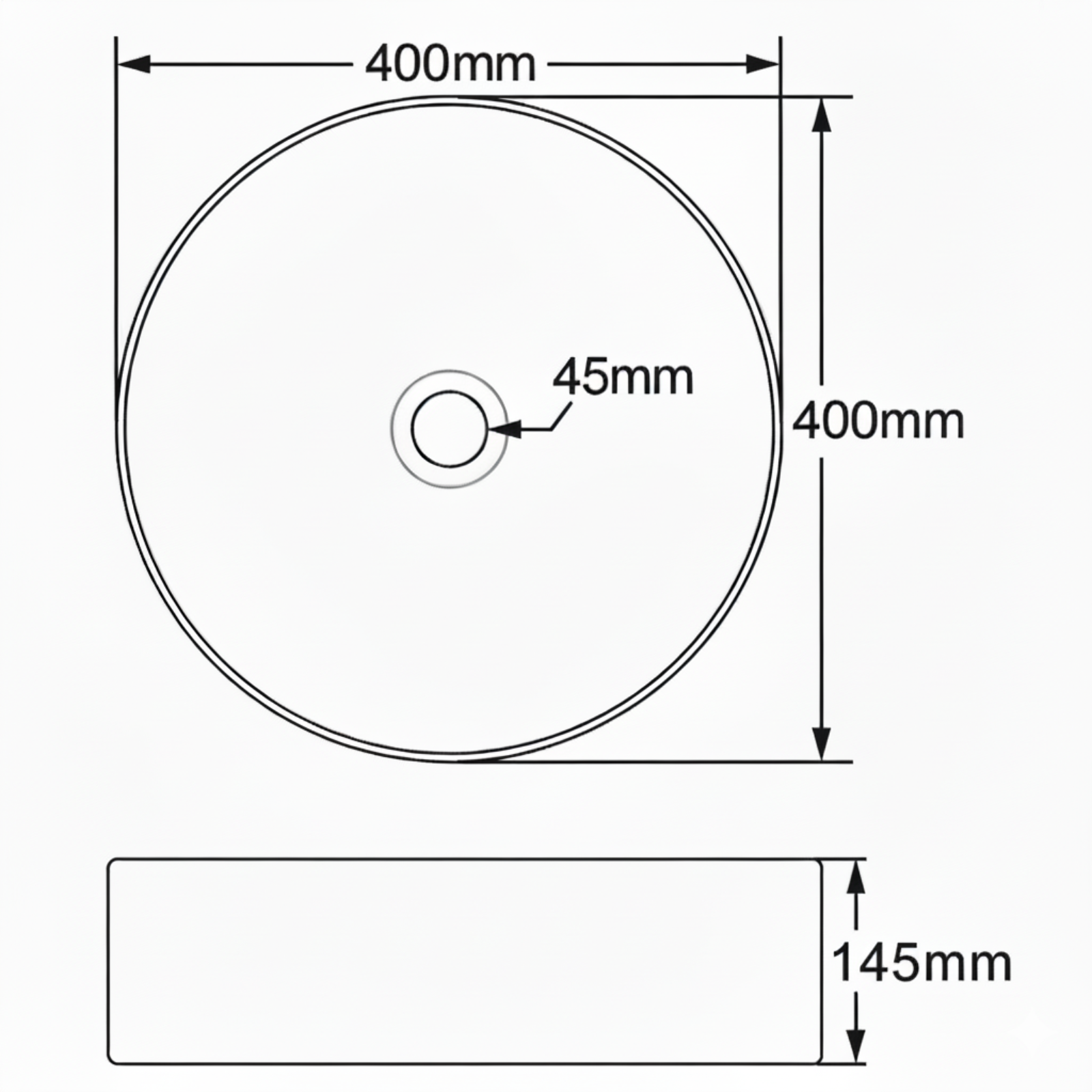 Astini Rrmini 400 Gloss White Round Countertop Basin