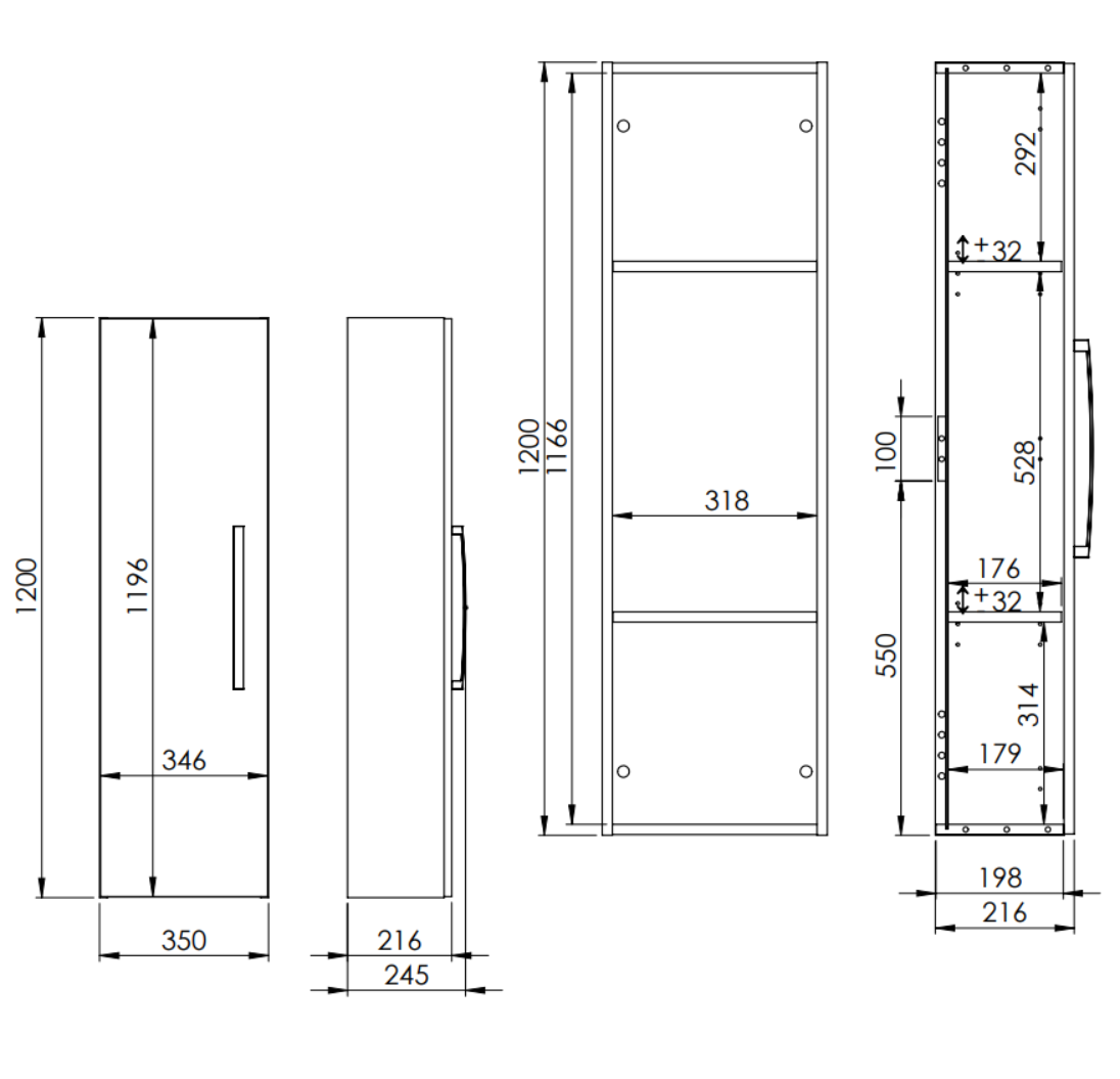 Aquatrend Tall Unit 350mm