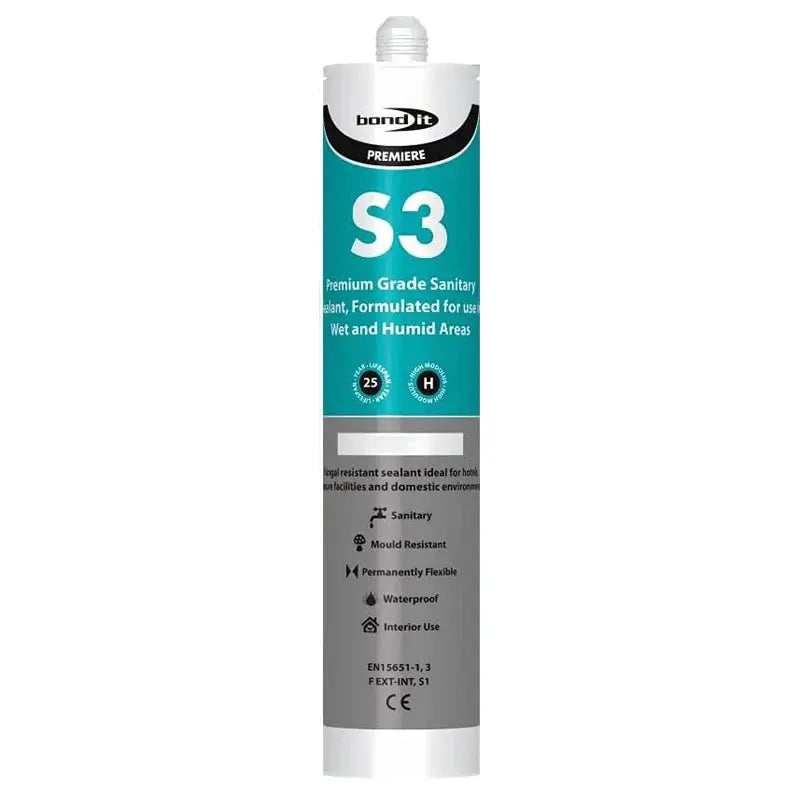 Bond It S3 Sanitary Acetoxy Silicone Sealant With Fungicide HPS Hartlepool Plumbing Supplies