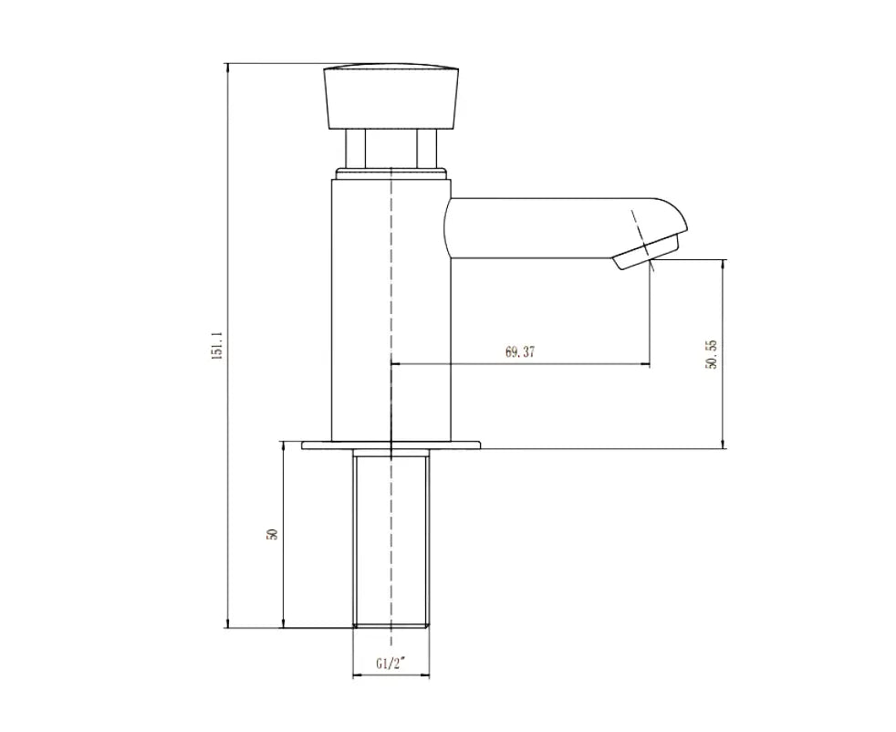 Fresssh NC2 Non Concussive Basin Tap Chrome Primaflow F&P
