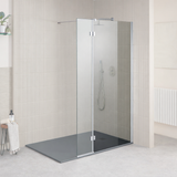 Aqua Mineral Chrome 8MM Walk In - Clear Glass Chrome Frontline