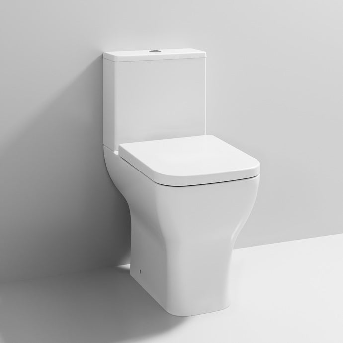 Nuie Ava Open Back Comfort Height Rimless Toilet Set with Seat