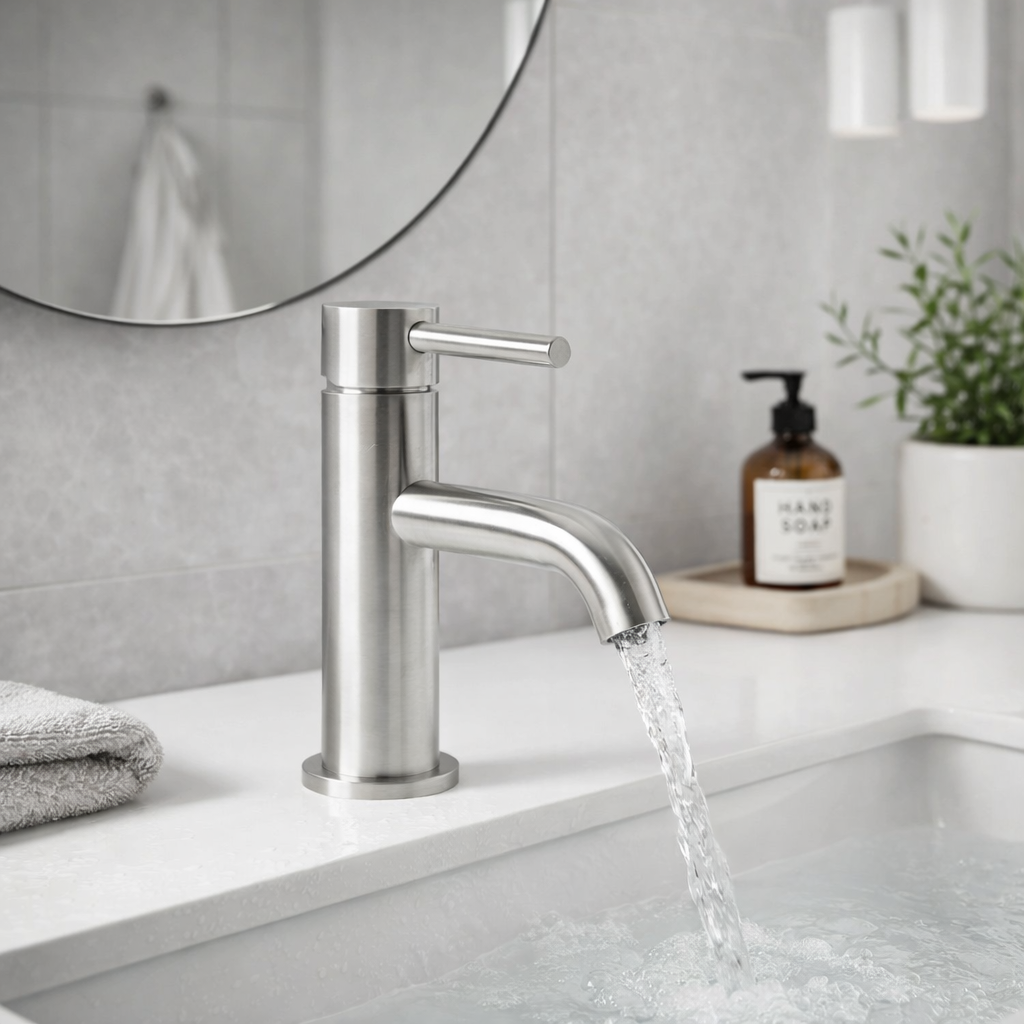 Aqua Solito Solito Basin Mixer Inc Waste – Brushed Nickel