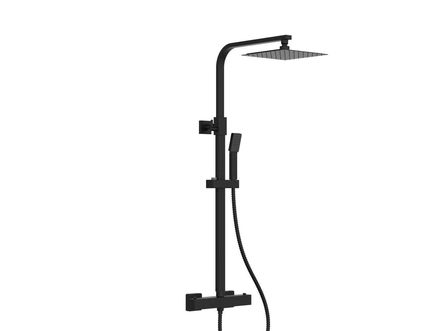 Swan Loughton Column Shower w/ Rail, Hose & Square Head