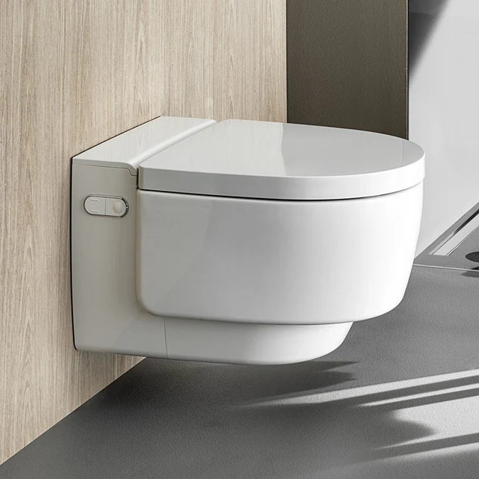 white wall hung shower shower toilet